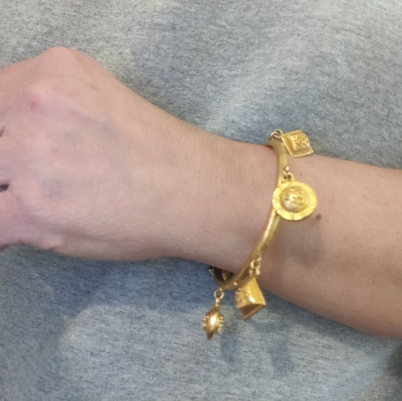 Vintage 80s Designer Ines de la Fressange Logo Charms Bracelet - Picture 7 of 16